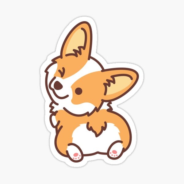 Corgi Cuddle Buddy Sticker