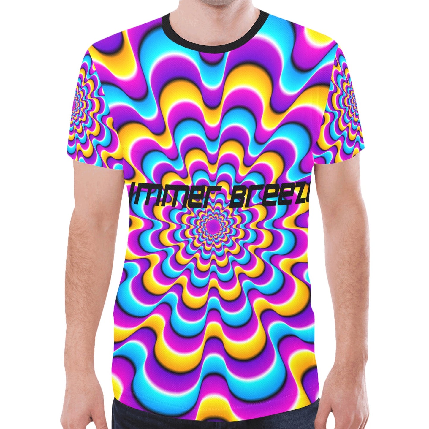 Colorful spirals. Optical expansion illusion.jpg New All Over Print T-shirt for Men (Model T45)