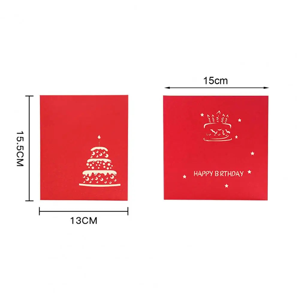 Beautiful Paper Art Greeting Card Portable Happy Birthday Card Foldable Festival Greeting Card Postcard for Friends