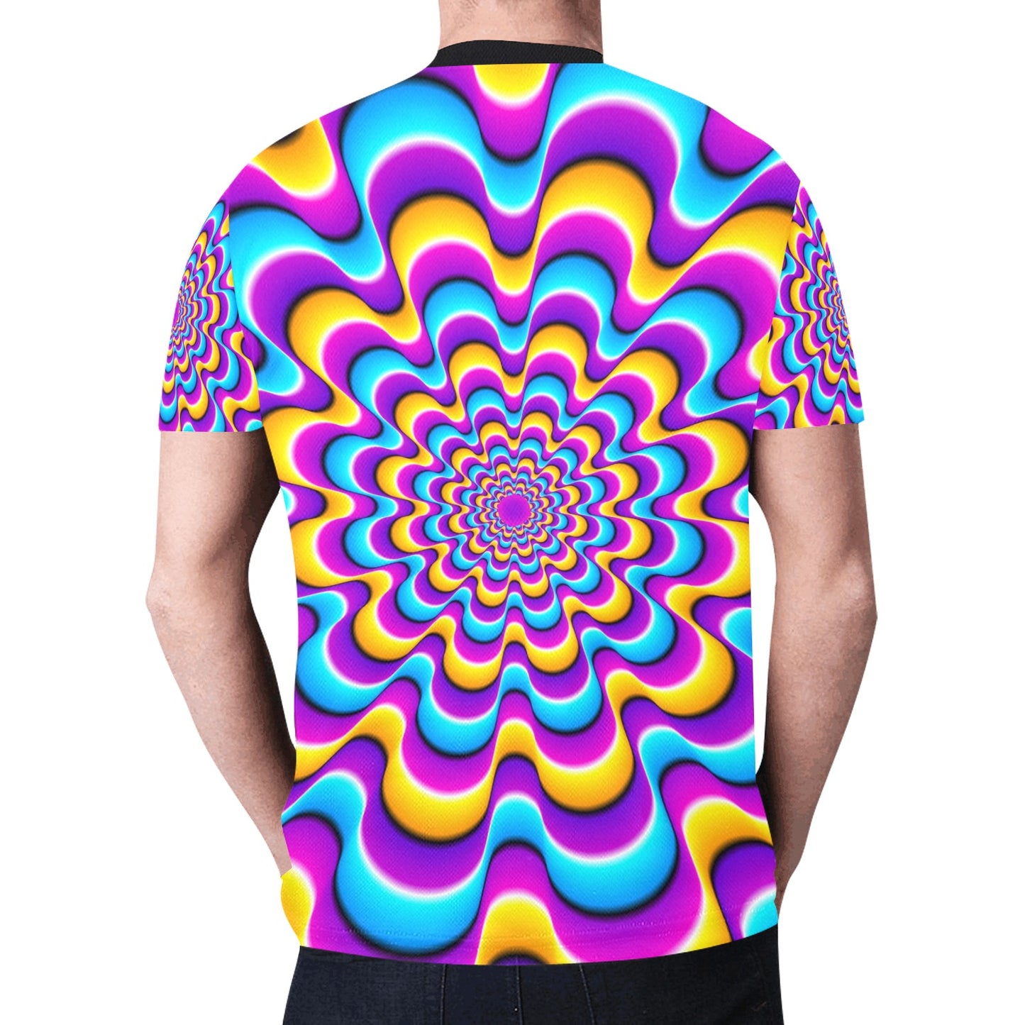 Colorful spirals. Optical expansion illusion.jpg New All Over Print T-shirt for Men (Model T45)